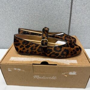 Madewell  leopard Print Mary Jane Flats brand New